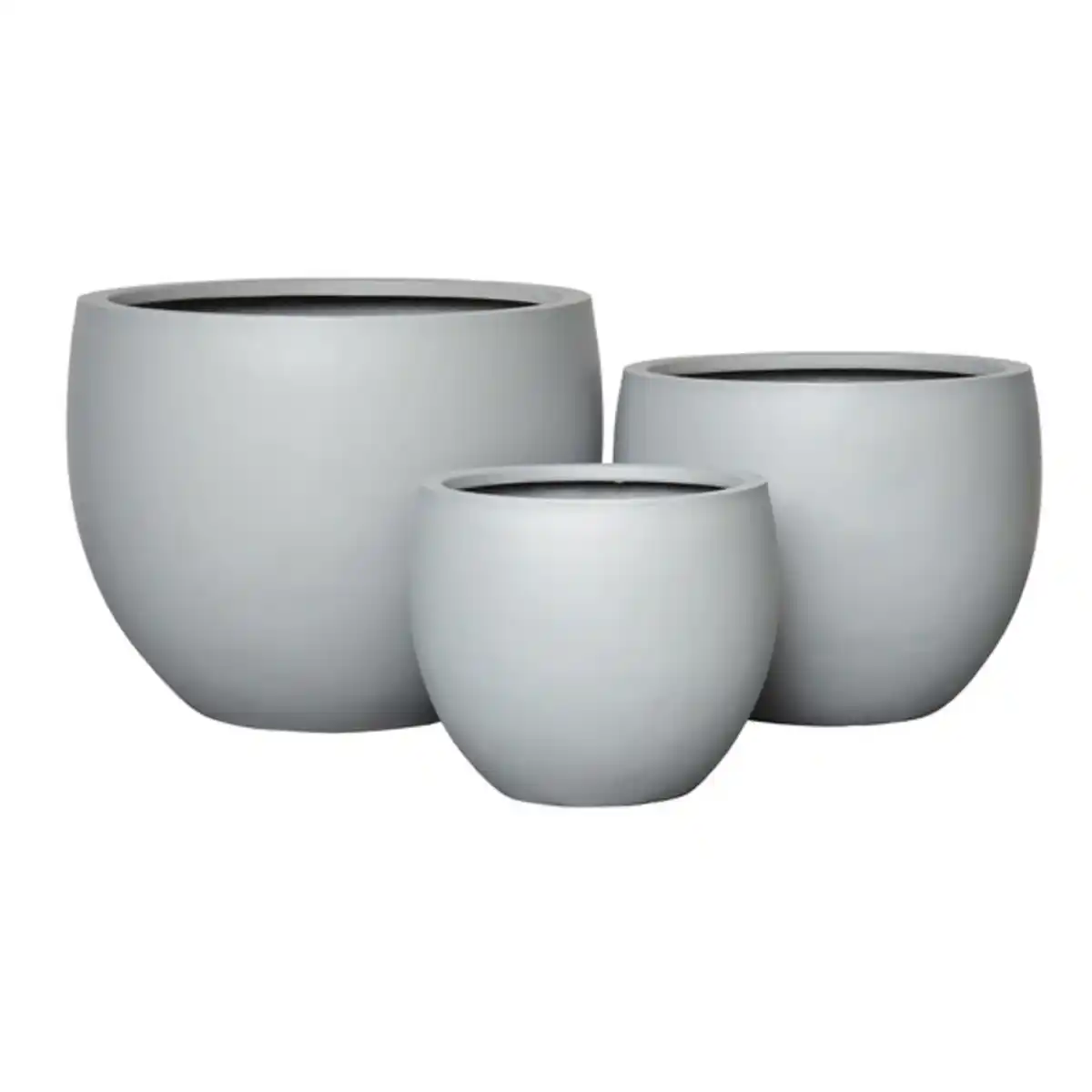 Bild 2 von Pflanzgefäß »Rivo«, hellgrau, rund, BxHxL: 34 x 29 x 34 cm