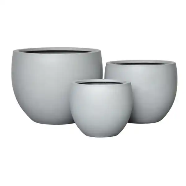 Bild 2 von Pflanzgefäß »Rivo«, hellgrau, rund, BxHxL: 34 x 29 x 34 cm