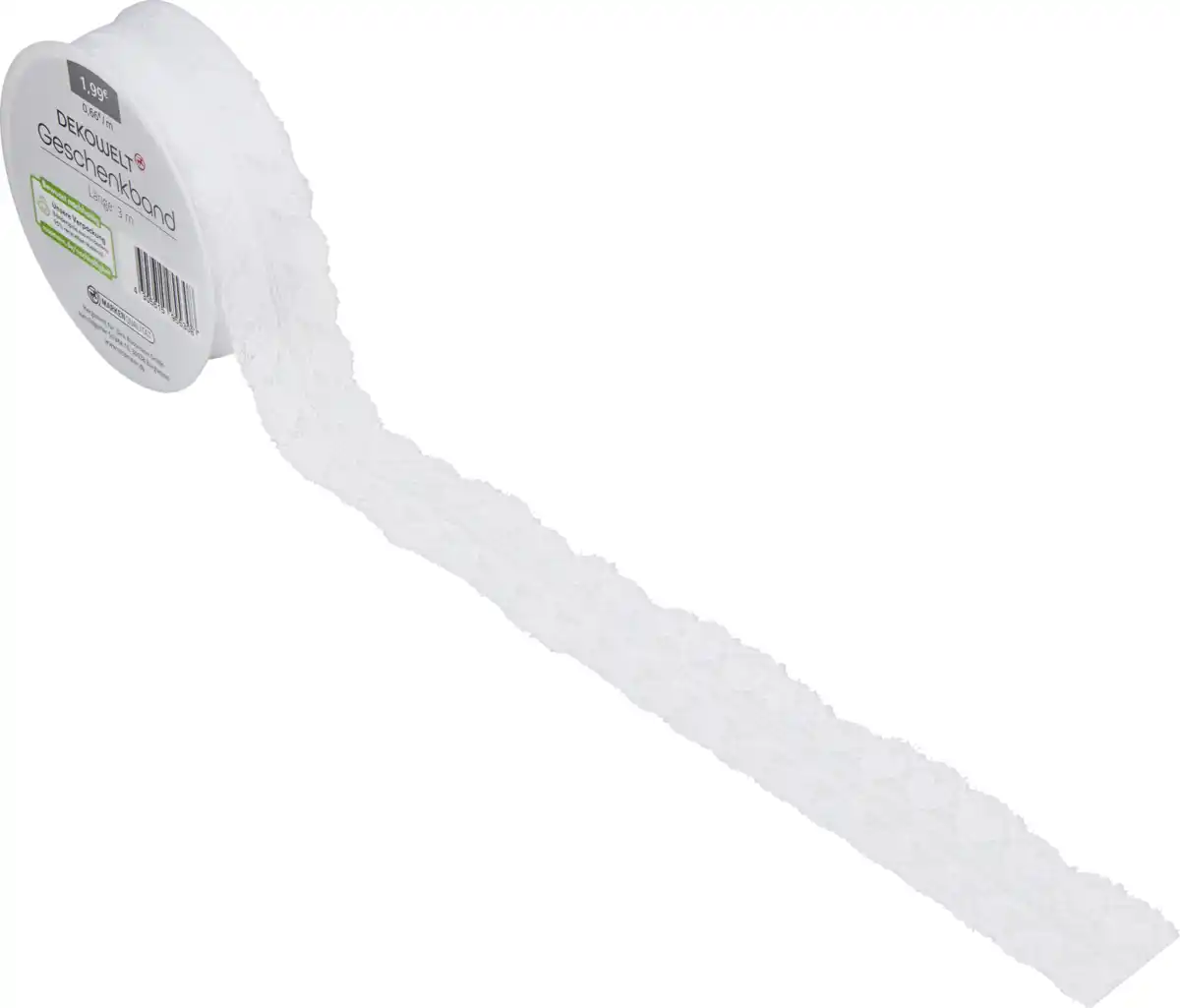 Bild 4 von DEKOWELT Spitze Rosa, weiß 25mm/3m, 3 m