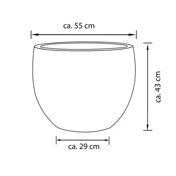 Bild 2 von Pflanzgefäß »Rivo«, dunkelgrau, rund, BxHxL: 55 x 43 x 55 cm