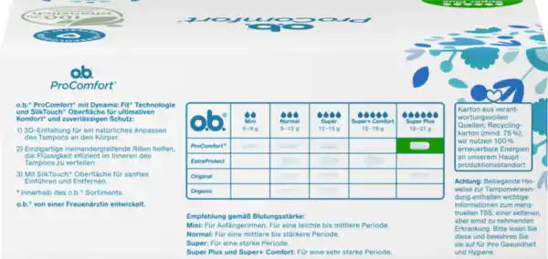 Bild 2 von o.b. ProComfort Tampons Super Plus