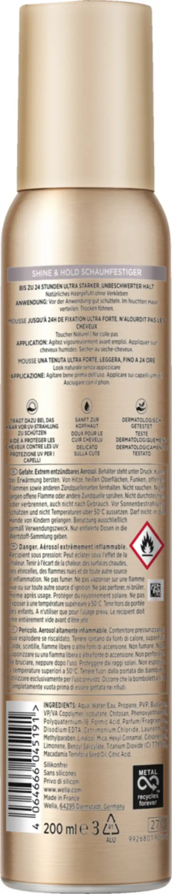 Bild 2 von Wella Wellaflex Shine & Hold Schaumfestiger, 200 ml