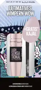 Maybelline New York Lash Sensational Voller-Wimpern-Fächer Mascara Intense Black & Expression Kajal Eyeliner Black Set
