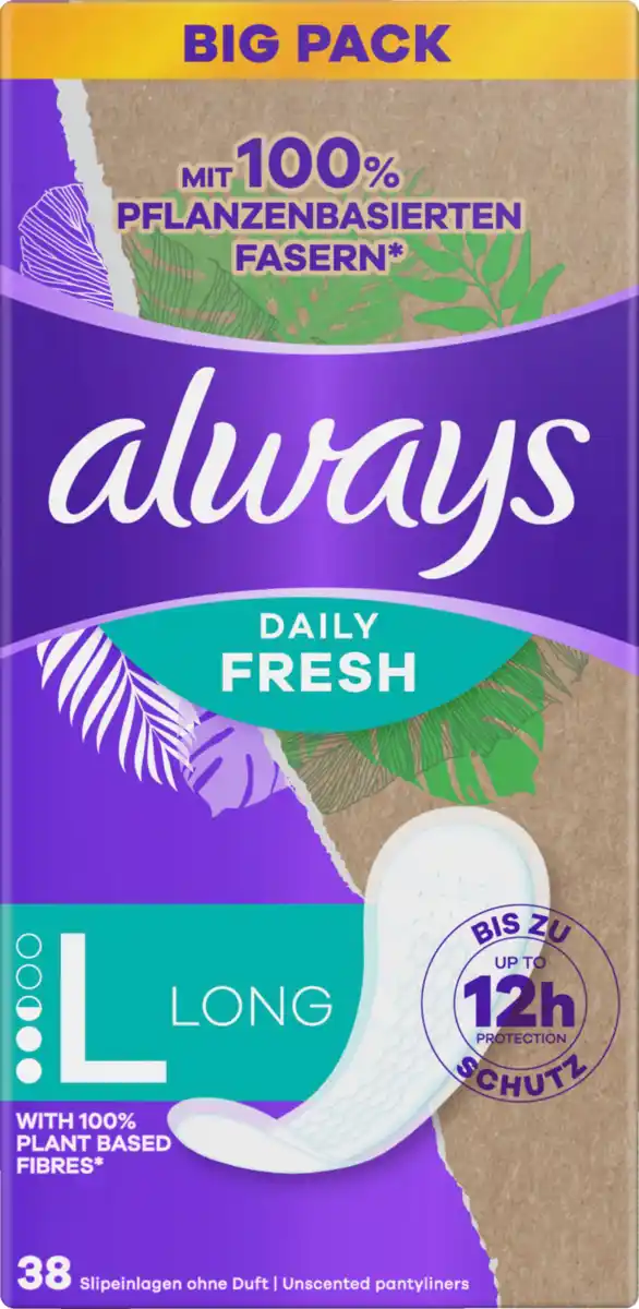 Bild 1 von Always Daily Fresh Slipeinlagen Pflanzenbasiert Long BigPack