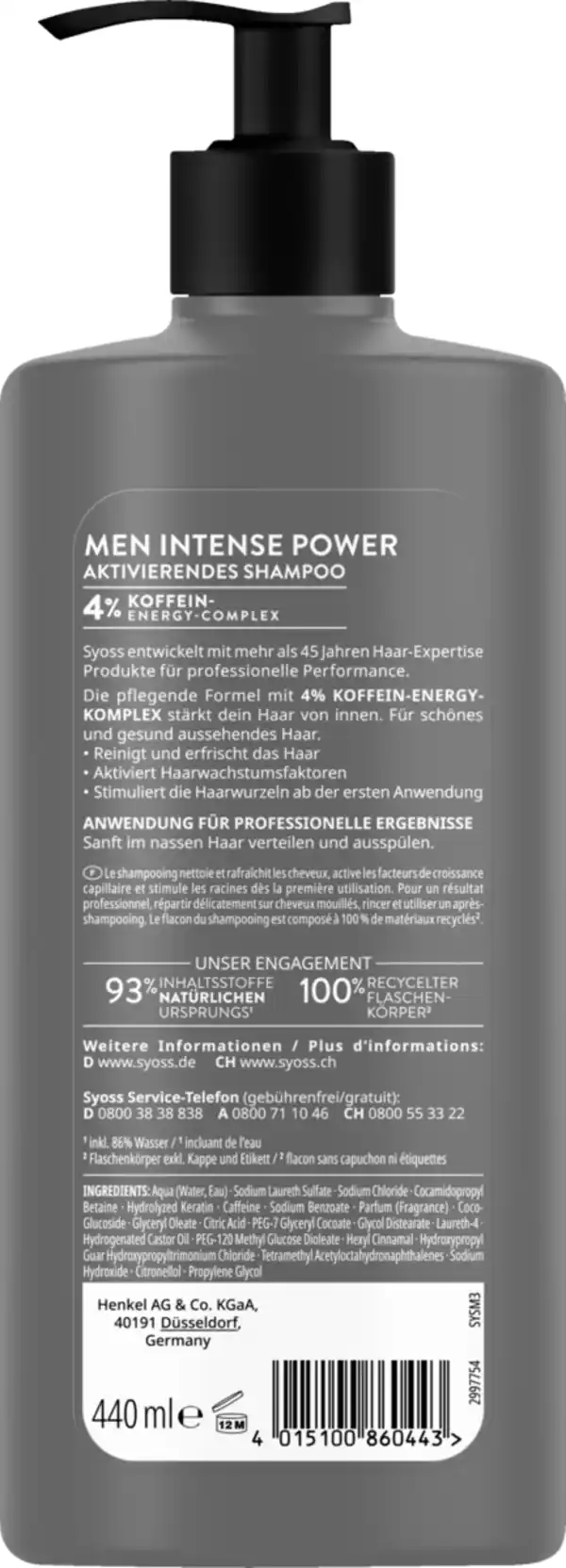 Bild 2 von Syoss Shampoo Men Intense Power, 440 ml