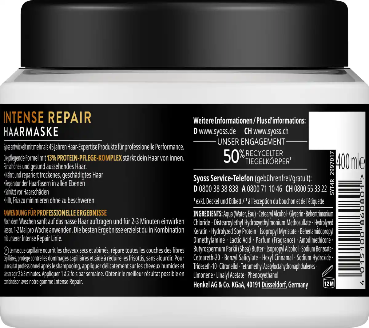 Bild 2 von Syoss Intense Repair Haarmaske, 400 ml