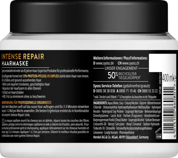 Bild 2 von Syoss Intense Repair Haarmaske, 400 ml