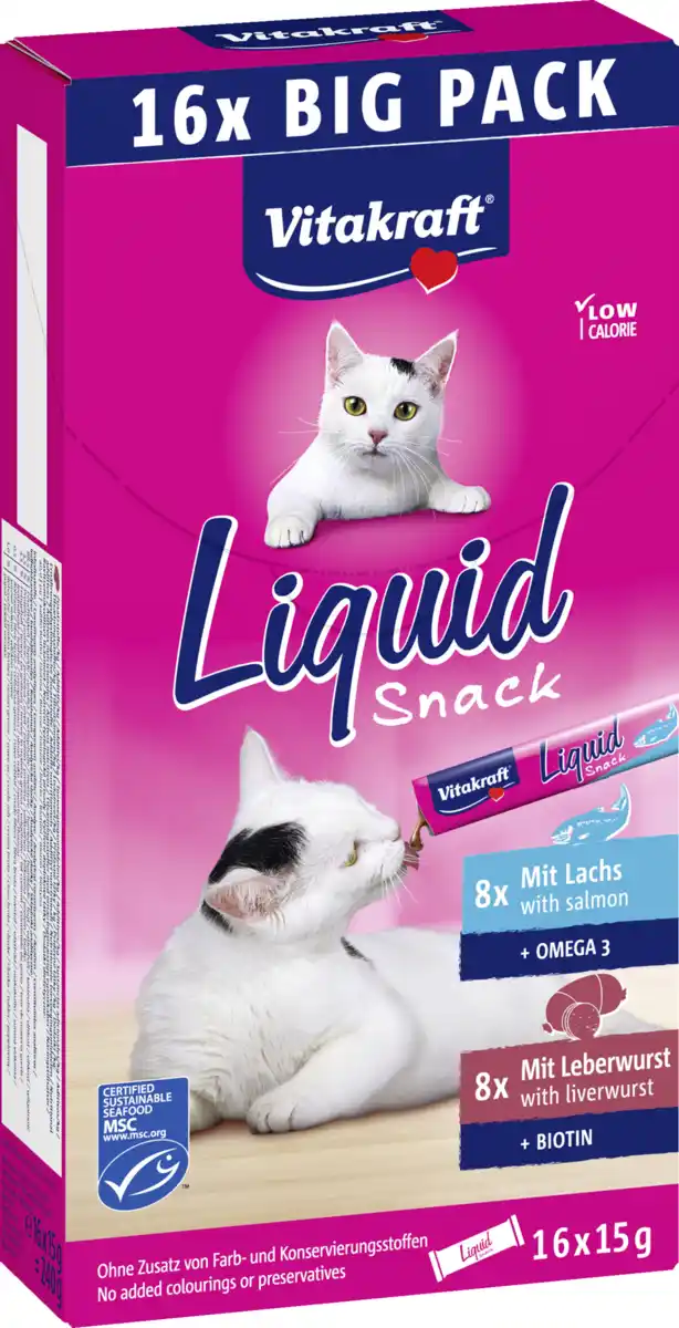 Bild 2 von Vitakraft Liquid Snack Lachs & Leberwurst, 240 g