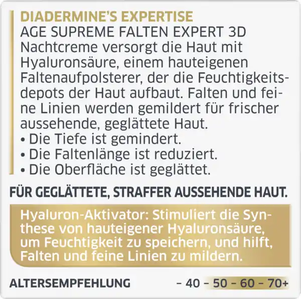 Bild 2 von Diadermine Falten Expert 3D Hyaluron-Aktivator 3D Anti-Falten Nachtcreme, 50 ml