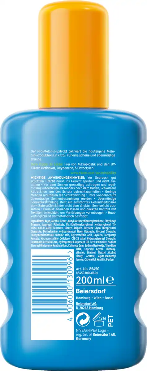 Bild 2 von NIVEA SUN Schutz & Bräune Sonnenspray LSF 50, 200 ml