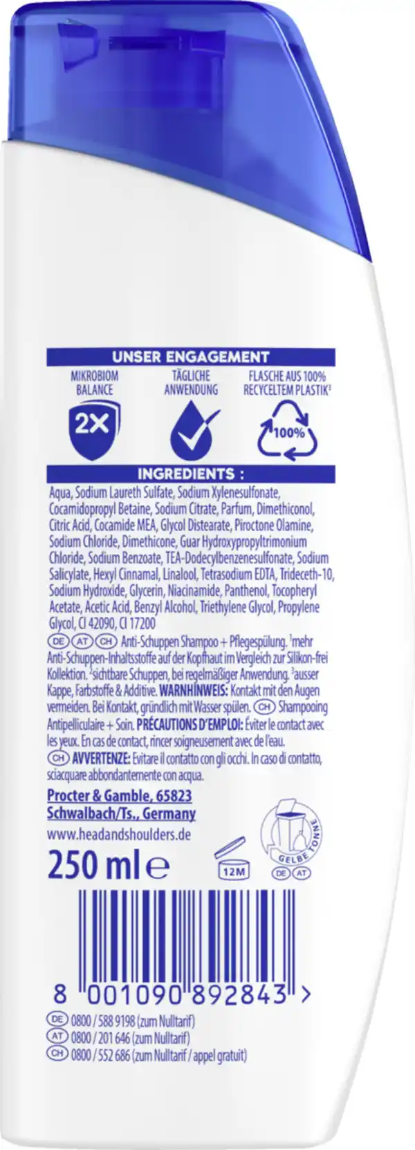 Bild 2 von head & shoulders Anti-Schuppen Shampoo & Pflegespülung 2in1 Classic Clean, 250 ml