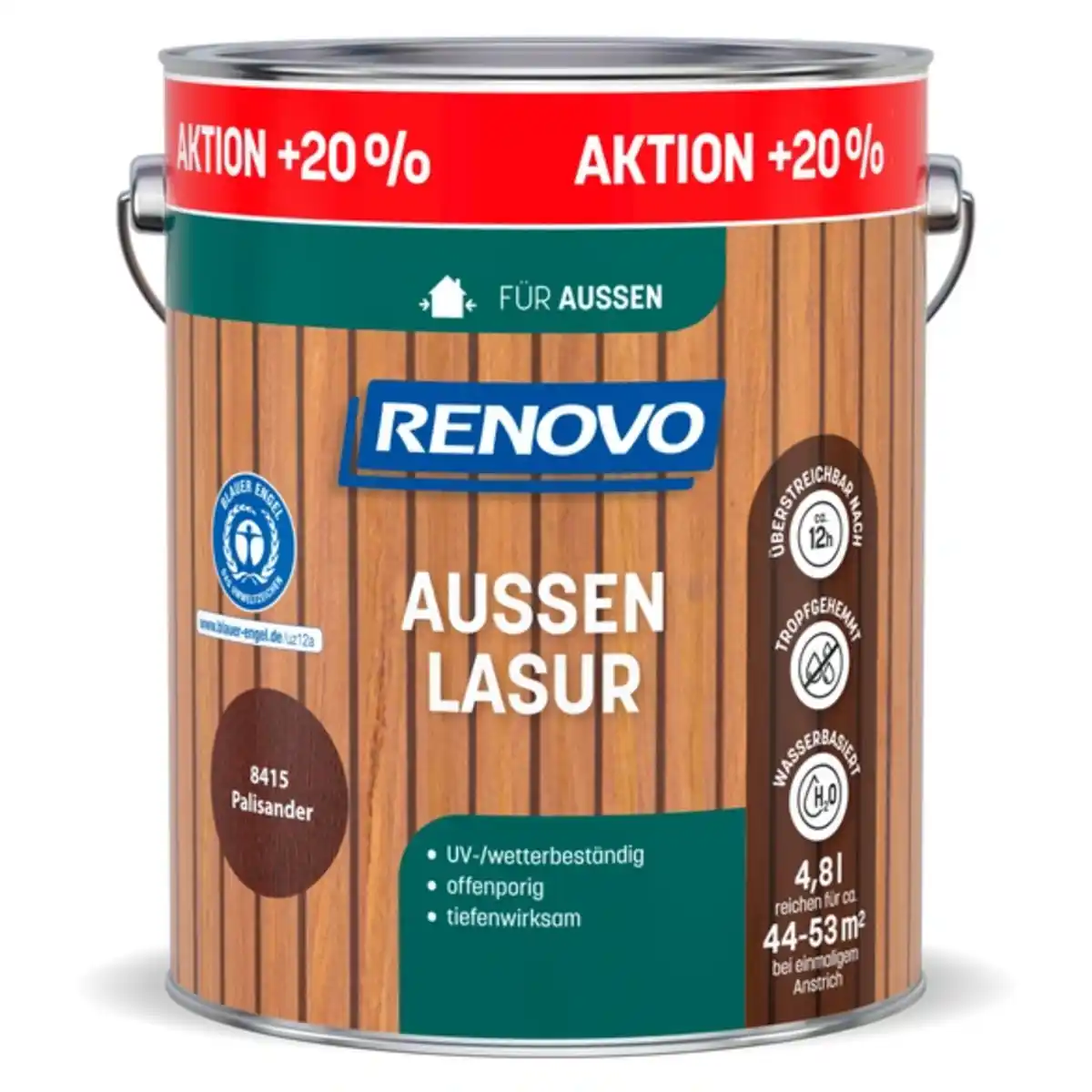 Bild 1 von RENOVO Aussenlasur, seidenglänzend, 4,8 l, palisander