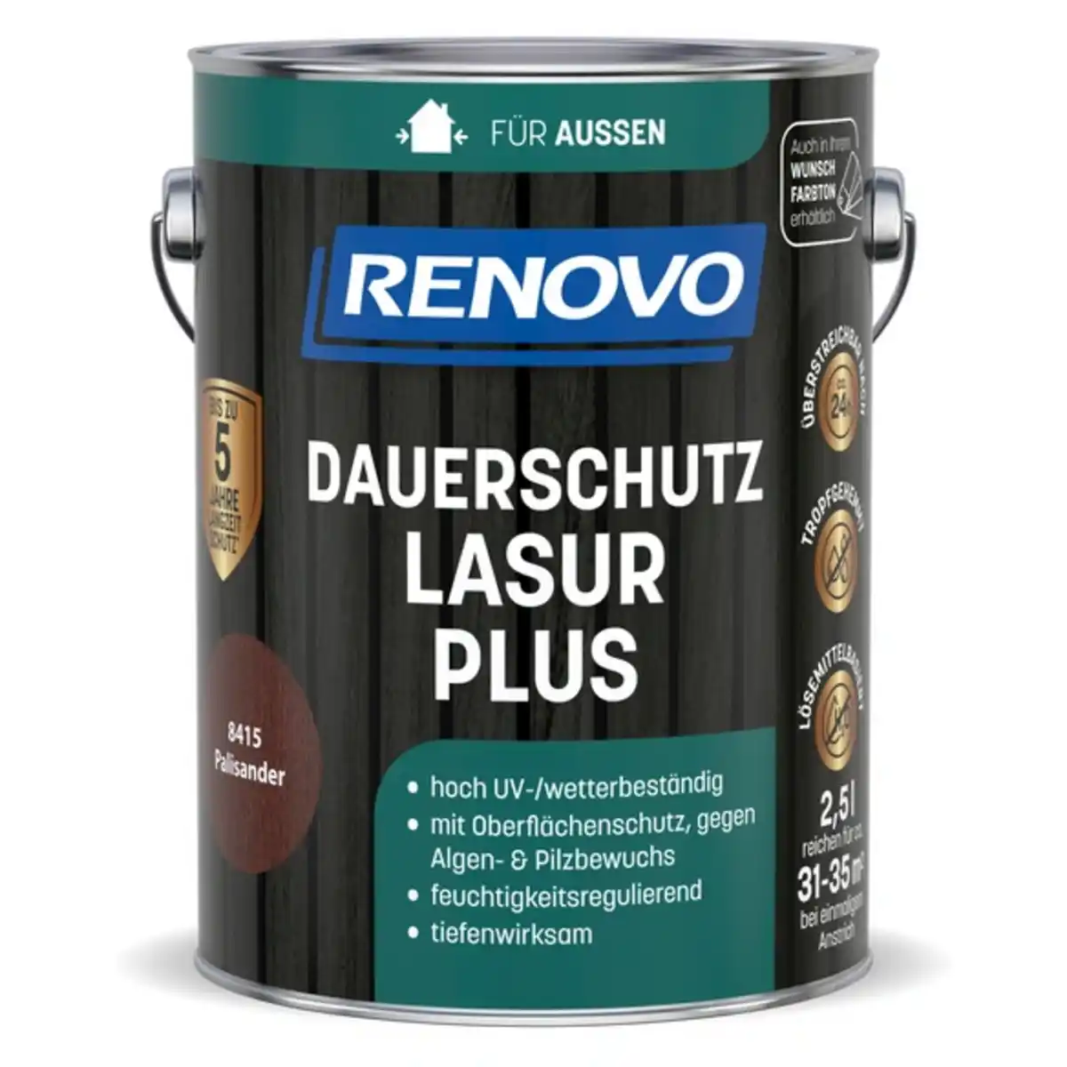 Bild 1 von RENOVO Dauerschutzlasur »PLUS«, lmh 2,5L palisander 8415