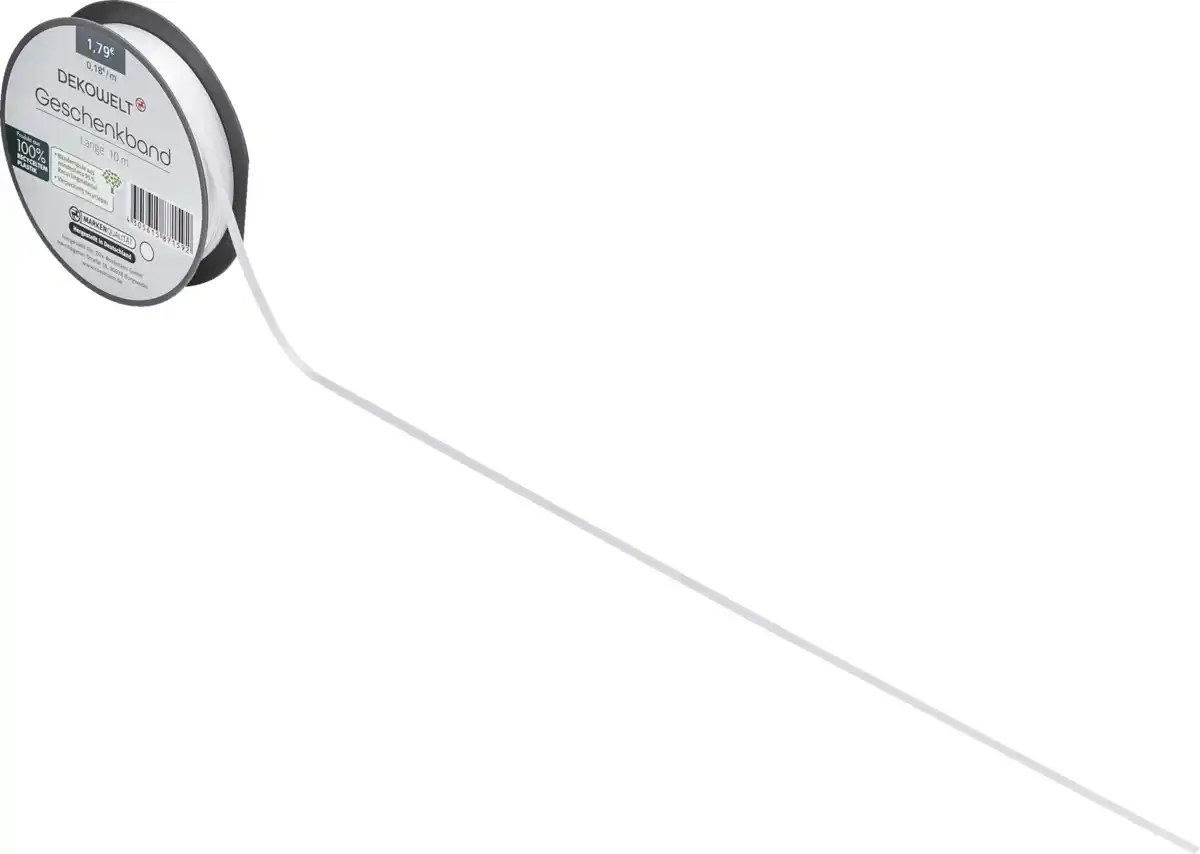 Bild 2 von DEKOWELT Geschenkband Doppelsatin weiß, 10 m