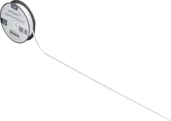 Bild 2 von DEKOWELT Geschenkband Doppelsatin weiß, 10 m