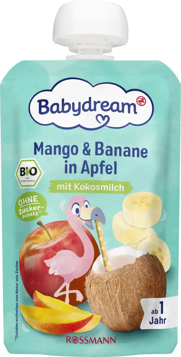 Bild 1 von Babydream Bio Mango & Banane in Apfel mit Kokosmilch, 100 g