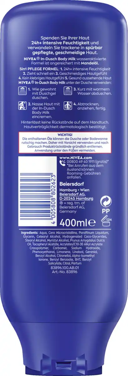 Bild 2 von NIVEA In-Dusch Body Milk, 400 ml
