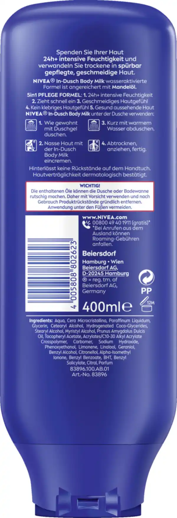 Bild 2 von NIVEA In-Dusch Body Milk, 400 ml
