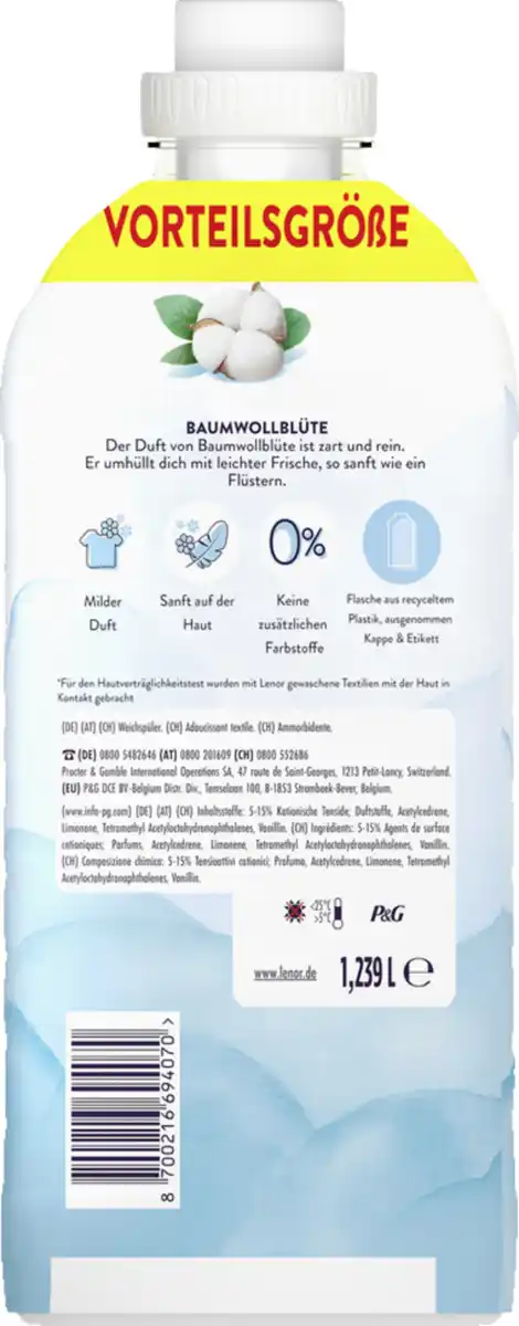 Bild 2 von Lenor Weichspüler Konzentrat Light Frische Baumwollblüte 59 WL