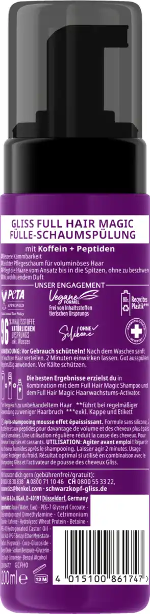 Bild 2 von Gliss Full Hair Magic Fülle-Schaumspülung, 200 ml