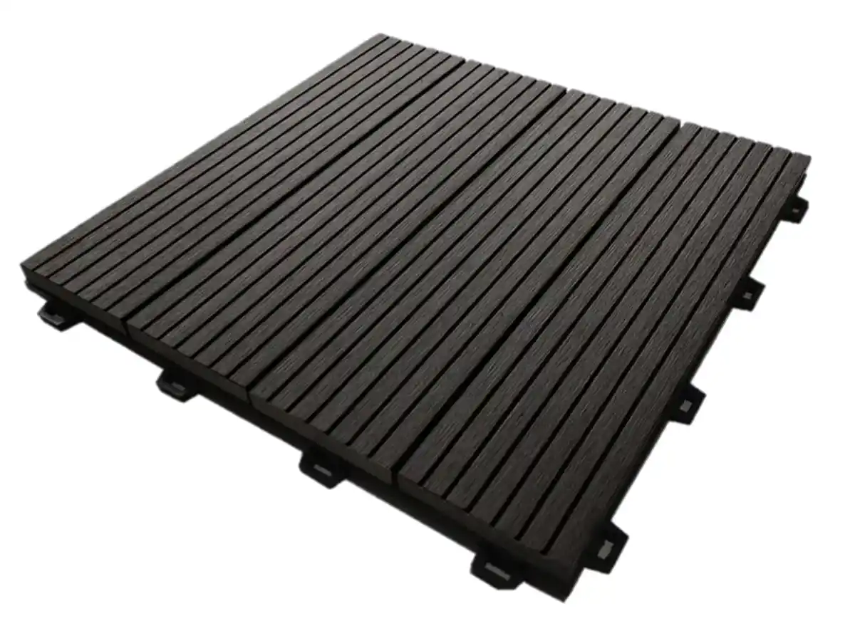 Bild 1 von TrendLine Klickfliese WPC 30 x 30 x 2,1 cm dunkelgrau 10 Stück