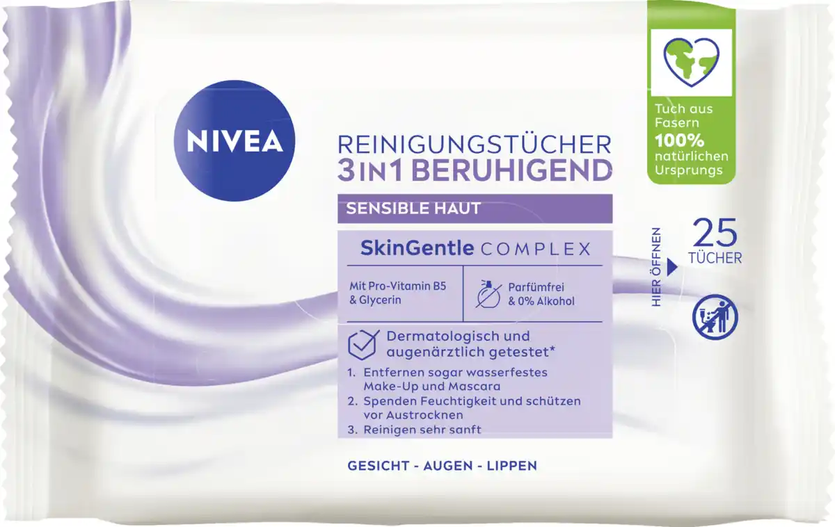 Bild 1 von NIVEA 3in1 Reinigungstücher Beruhigend