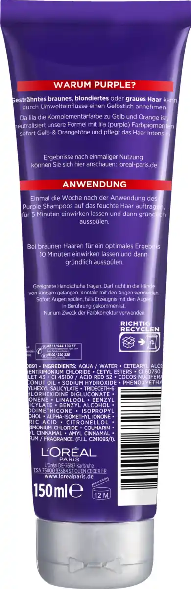 Bild 2 von L’Oréal Paris Elvital Color Glanz Purple Kur 150ml, 150 ml
