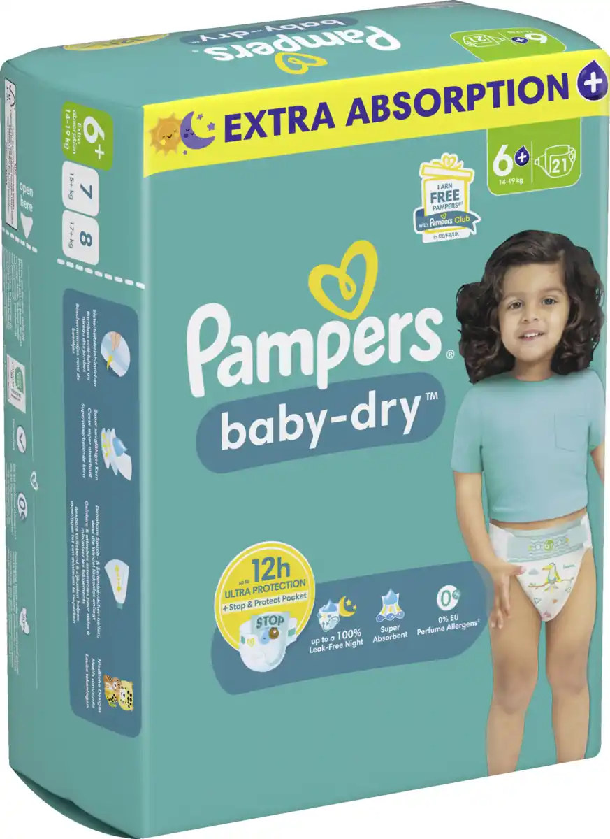 Bild 2 von Pampers baby-dry Windeln Gr.6+ Extra Large 14-19kg Single Pack