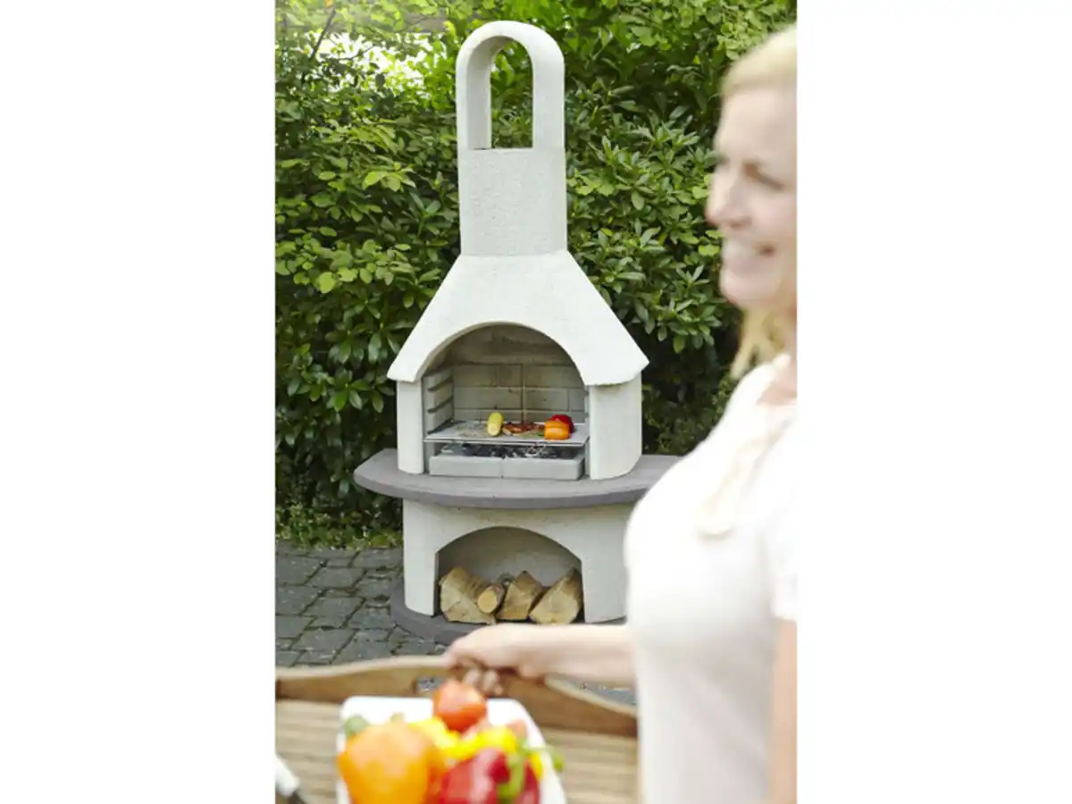 Bild 2 von buschbeck Grillkamin »Alicante«, Garten, 3-fach verstellbare Grillhöhe, Quarzstruktur