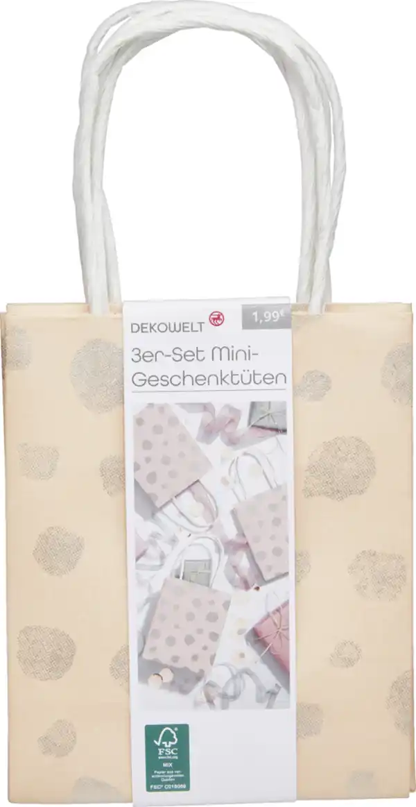 Bild 2 von DEKOWELT 3er-Set Mini Geschenktüten