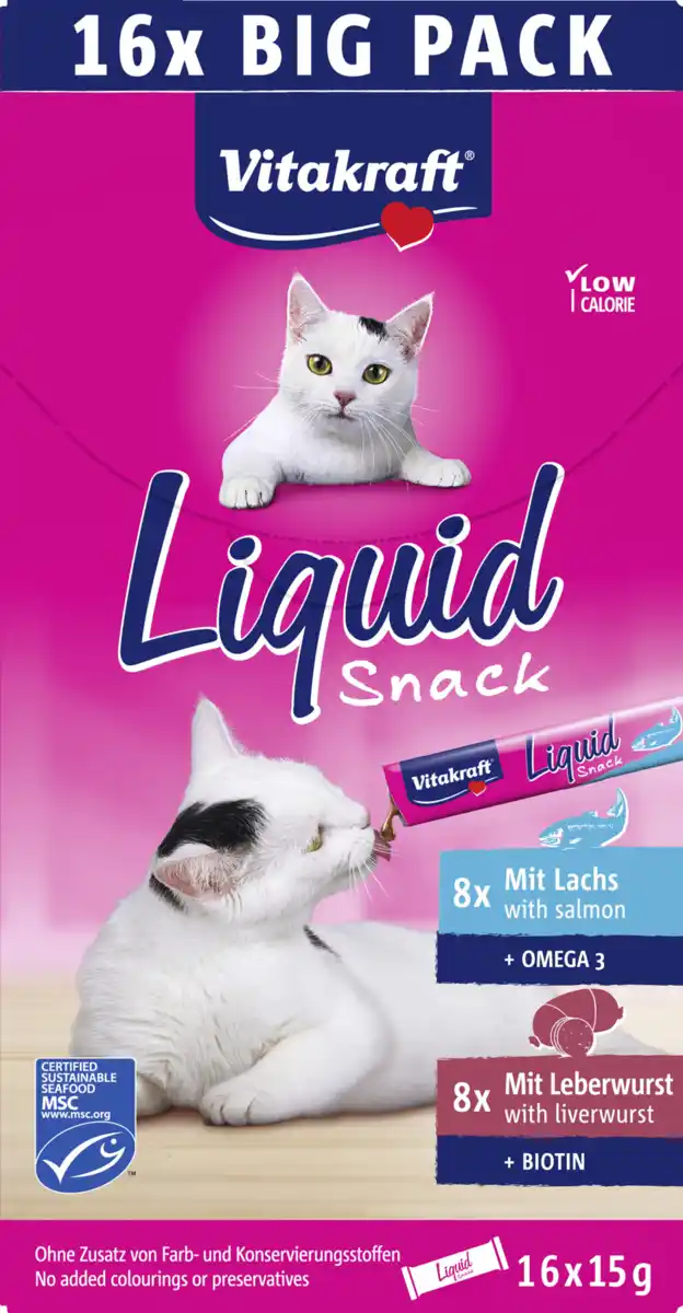 Bild 1 von Vitakraft Liquid Snack Lachs & Leberwurst, 240 g