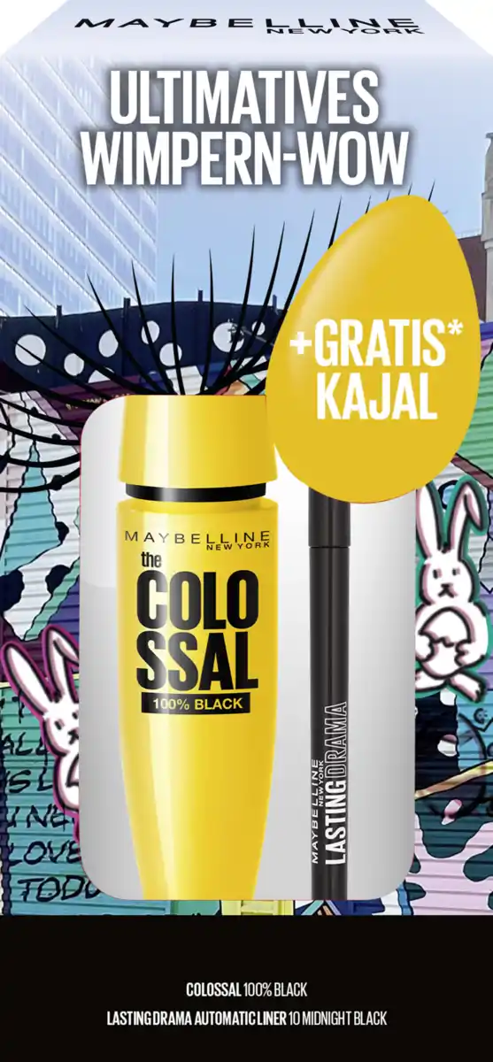 Bild 1 von Maybelline New York Volum' Express The Colossal Black Mascara & Expression Kajal Eyeliner Black Set