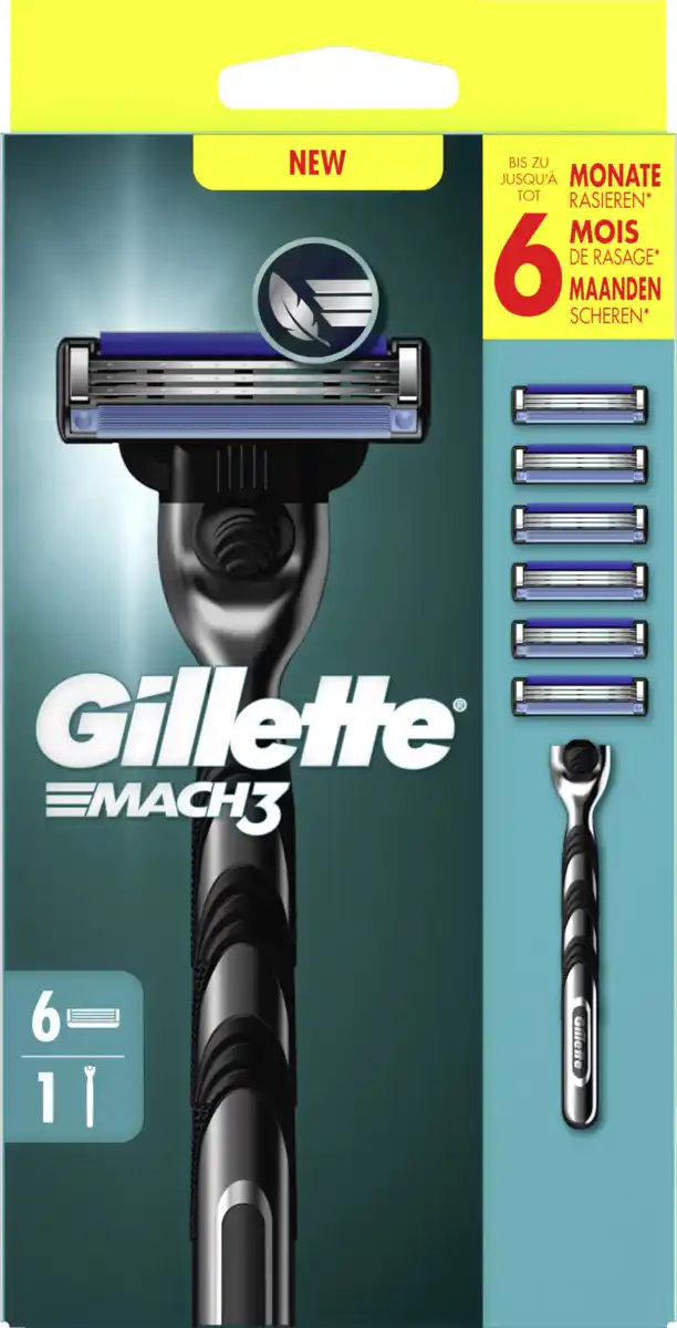 Bild 1 von Gillette MACH3 Rasierer mit 6 Klingen