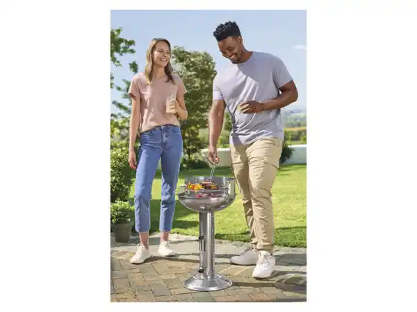 Bild 2 von GRILLMEISTER Holzkohle Säulengrill, Edelstahl
