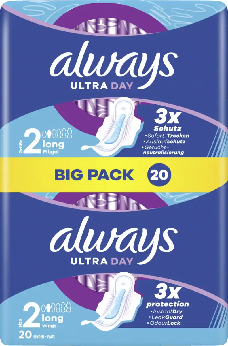 Bild 1 von Always Ultra Day Binden Long mit Flügeln BigPack