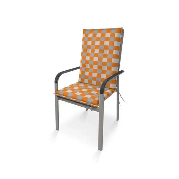 Bild 2 von DOPPLER Sitzauflage »Living«, BxLxS: 48 x 110 x 6 cm, aus 55 % Polyester, 45 % Baumwolle, orange/weiß/grau