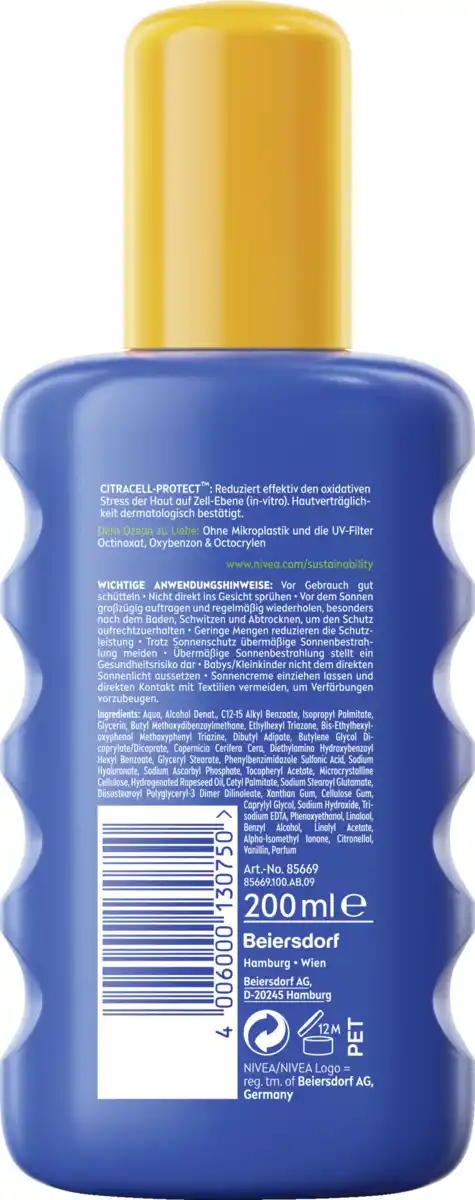 Bild 2 von NIVEA SUN Sonnenspray Schutz & Pflege LSF 50+, 200 ml