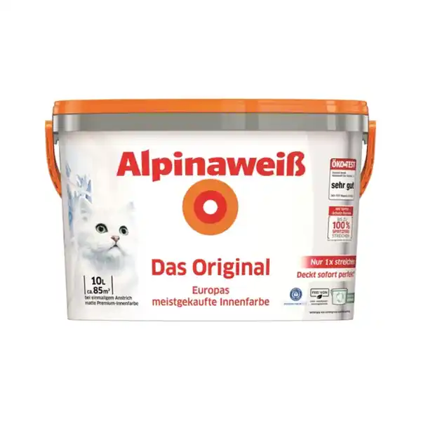 Bild 1 von ALPINA Farbe, 10 L, Alpinaweiß