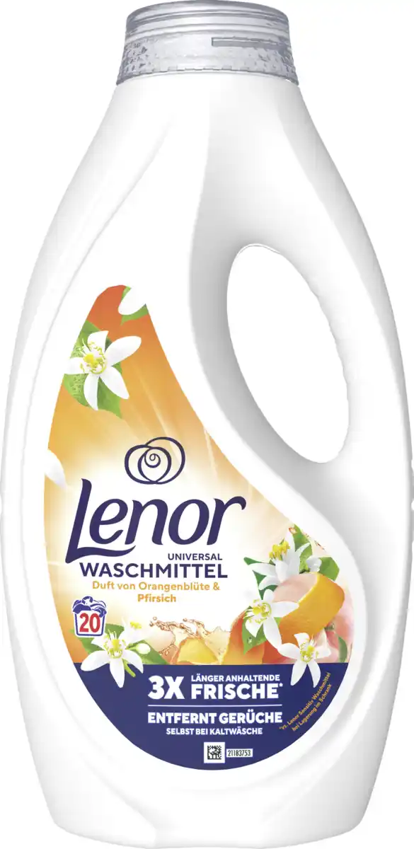 Bild 1 von Lenor Vollwaschmittel Flüssig Orangenblüte Pfirsich 20WL, 20 WL