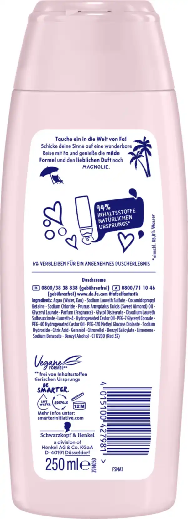 Bild 2 von Fa Duschgel Cream Oil Magnolia, 250 ml