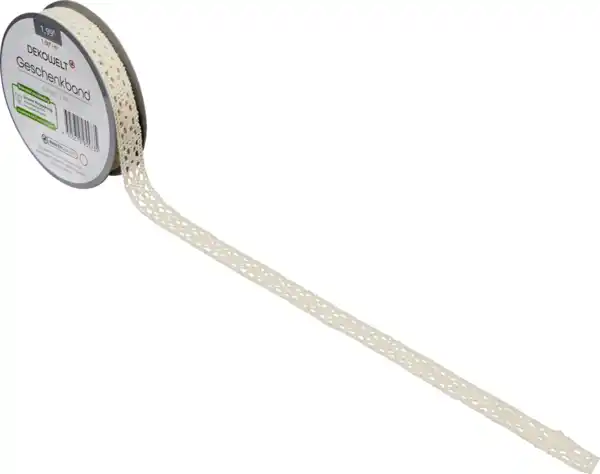 Bild 3 von DEKOWELT Geschenkband creme, 2 m