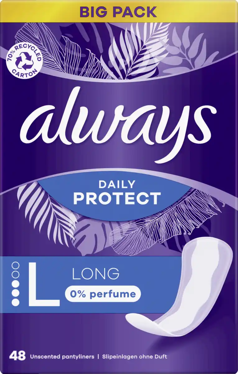 Bild 1 von Always Daily Protect Slipeinlagen Long ohne Duft Big Pack