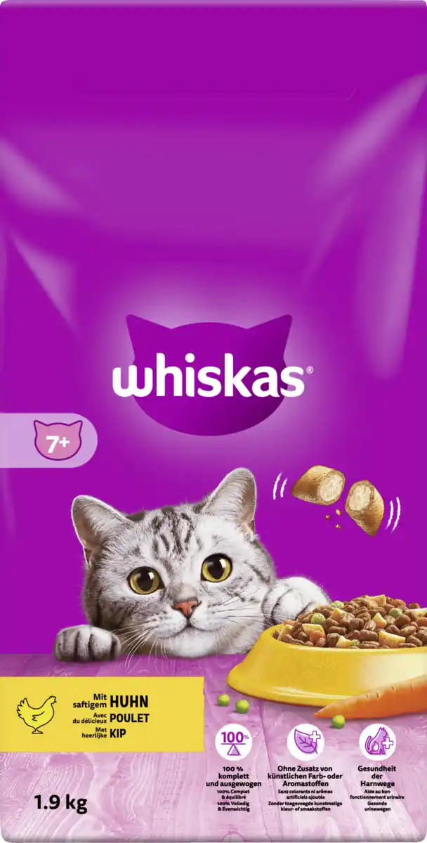 Bild 1 von Whiskas 7+ mit Huhn Trockenfutter, 1.900 g