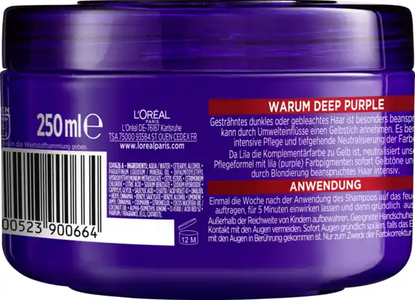 Bild 2 von L’Oréal Paris Elvital Color Glanz Deep Purple Mask 250ml, 250 ml