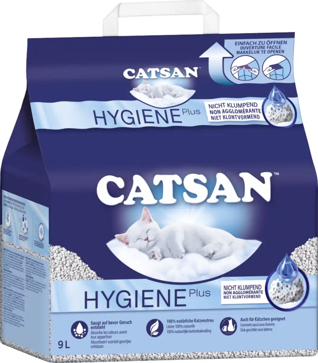 Bild 1 von Catsan Hygiene Plus Katzenstreu, 9 L