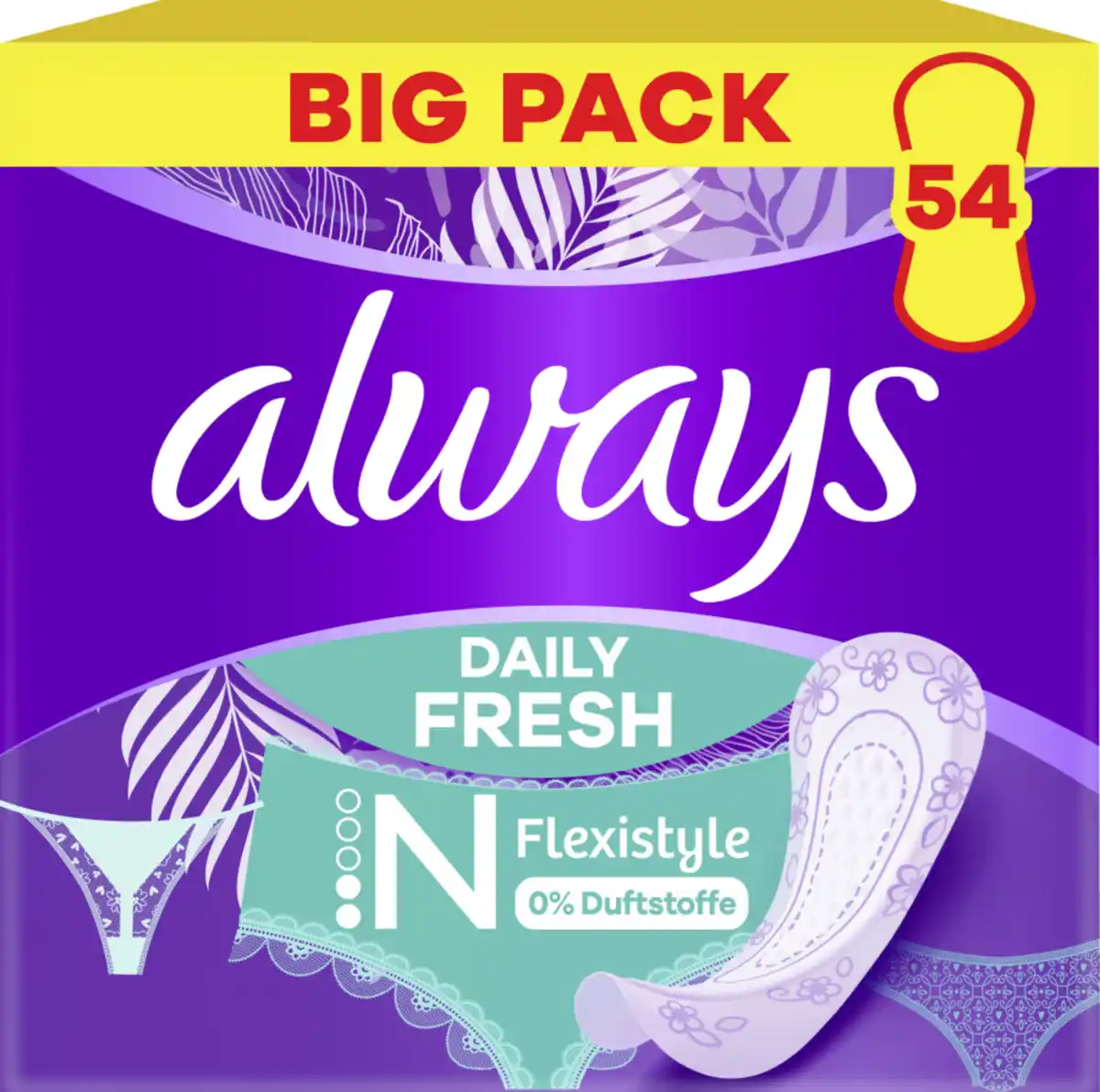 Bild 1 von Always Daily Fresh Slipeinlagen Flexistyle Normal ohne Duft Big Pack