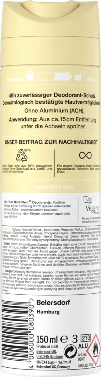 Bild 2 von 8x4 Deopray Vanilla Twist, 150 ml
