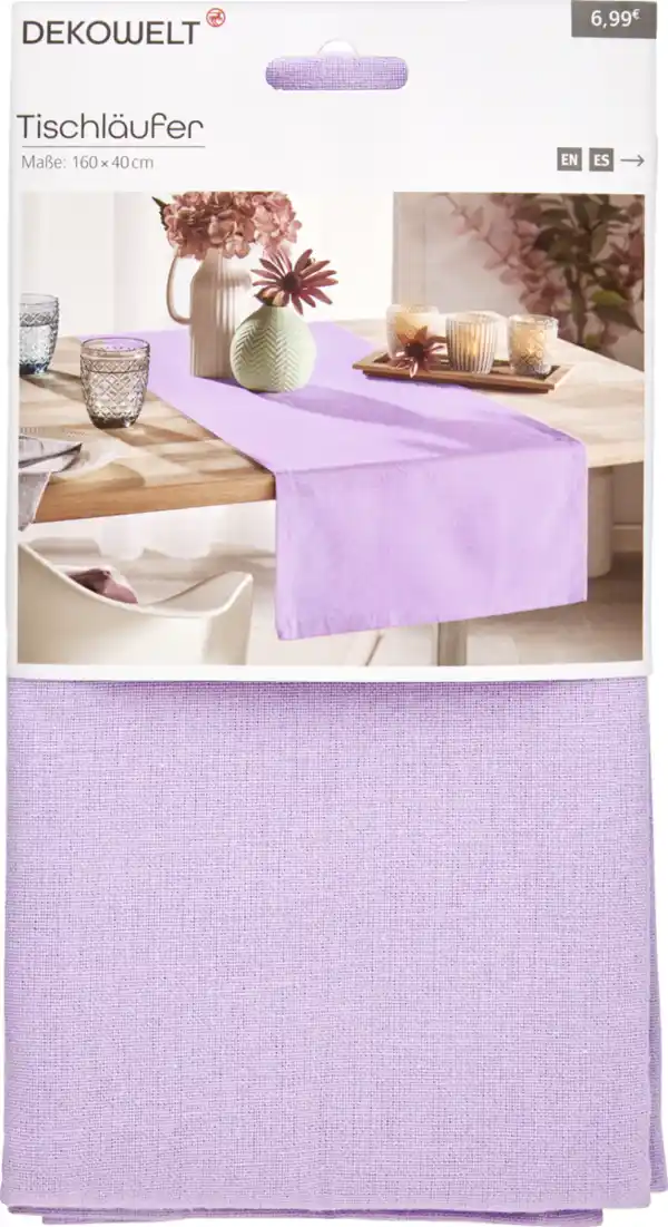 Bild 4 von DEKOWELT TISCHLÄUFER ROSA/ HELLGRÜN 40X160