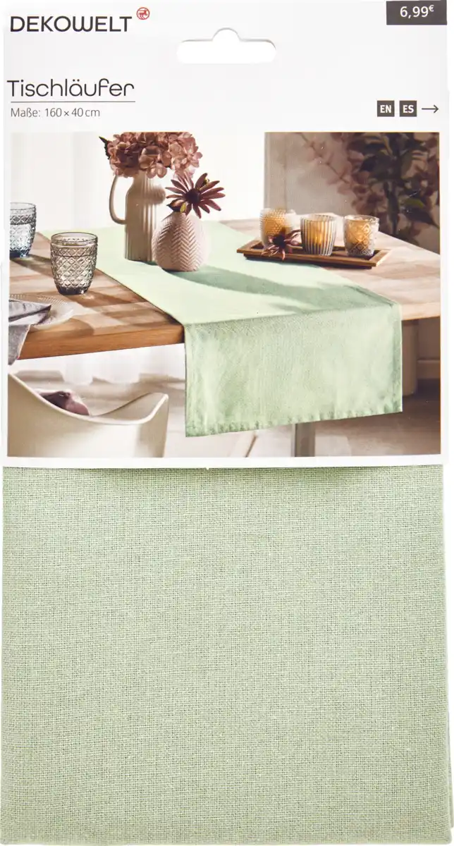 Bild 1 von DEKOWELT TISCHLÄUFER ROSA/ HELLGRÜN 40X160