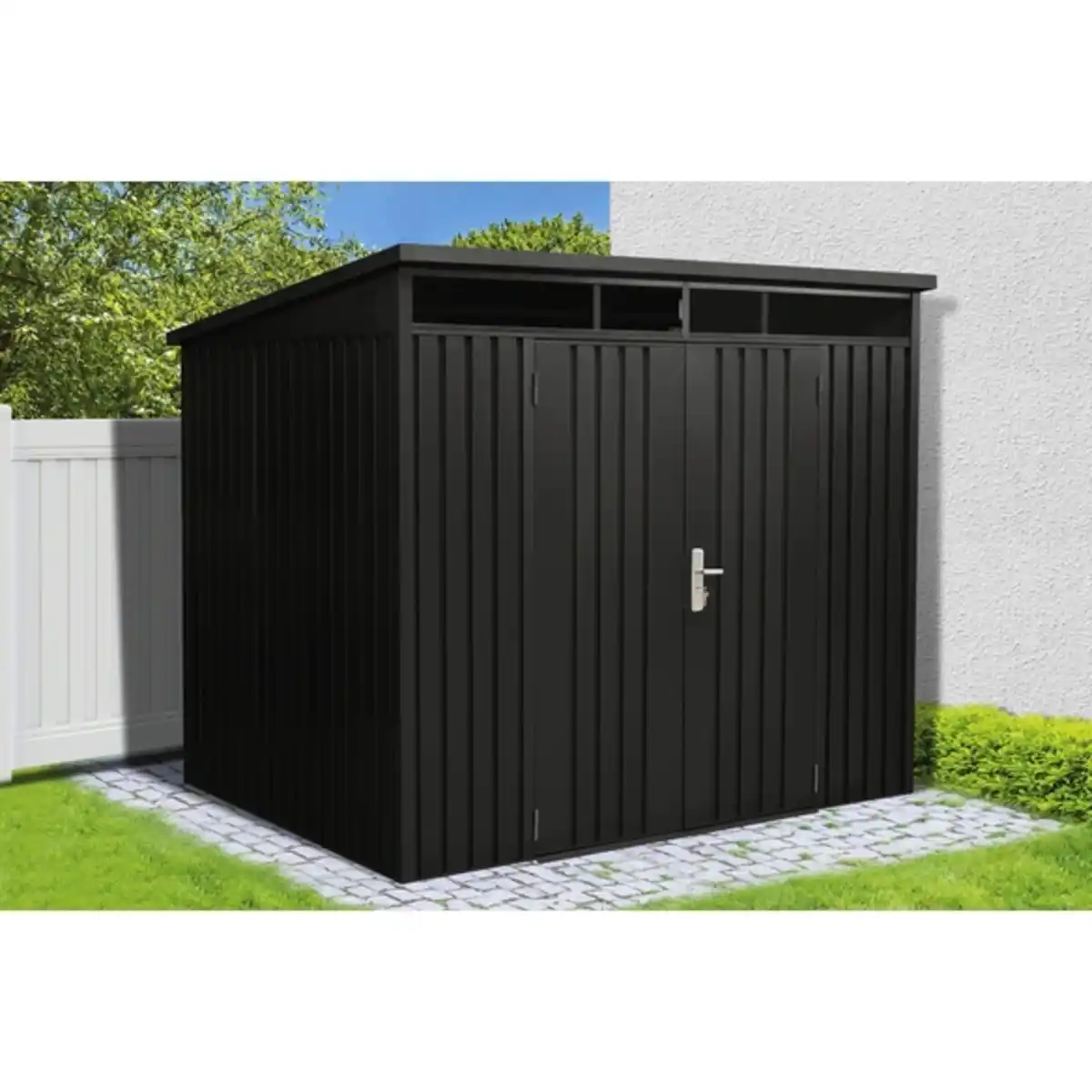 Bild 2 von Mr. GARDENER Gerätehaus, Metall, BxHxT: 237 x 201 x 186 cm (Außenmaße inkl. Dachüberstand)